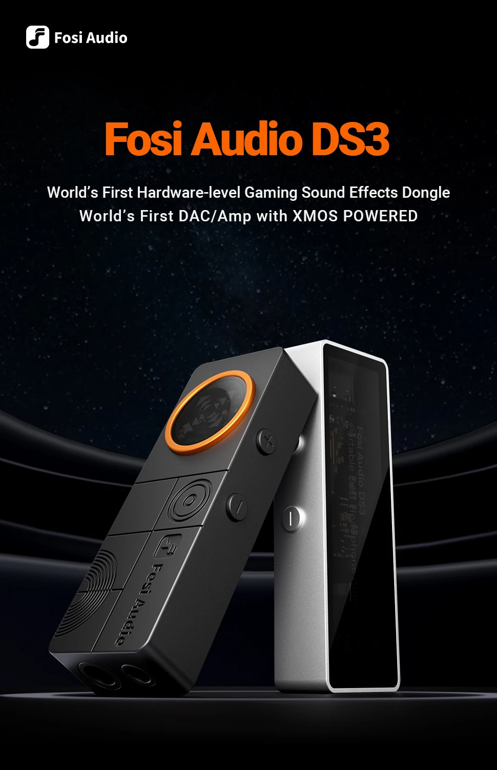 Fosi Audio DS3 DAC Amp Portable HIFI Headphone Amplifier XMOS XU316 DSD512 Dongle DAC 4.4mm Balanced/3.5mm Jack