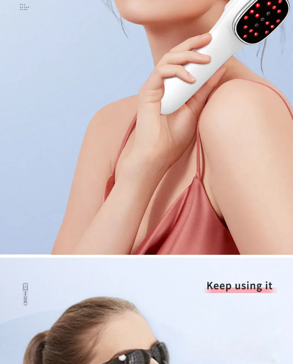 650nm+808nm Handheld Face Body Red Light Infrared Beauty Device Skin Rejuvenation Muscle Joint Body Fatigue Relief Health Care