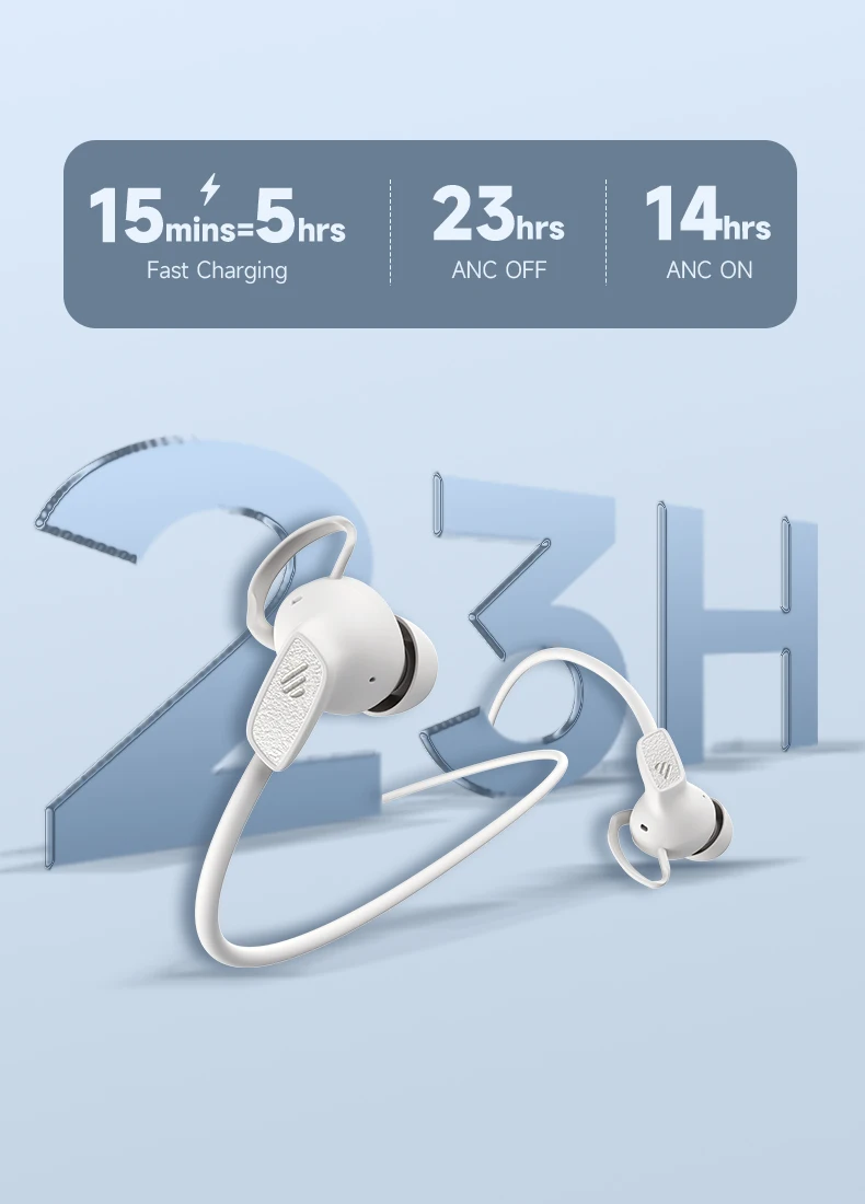 Edifier W280NB Pro Wireless Noise Cancelling Neckband Headphones Bluetooth V5.4 Hi-Res LDAC Sport Earphones IP55 Waterproof