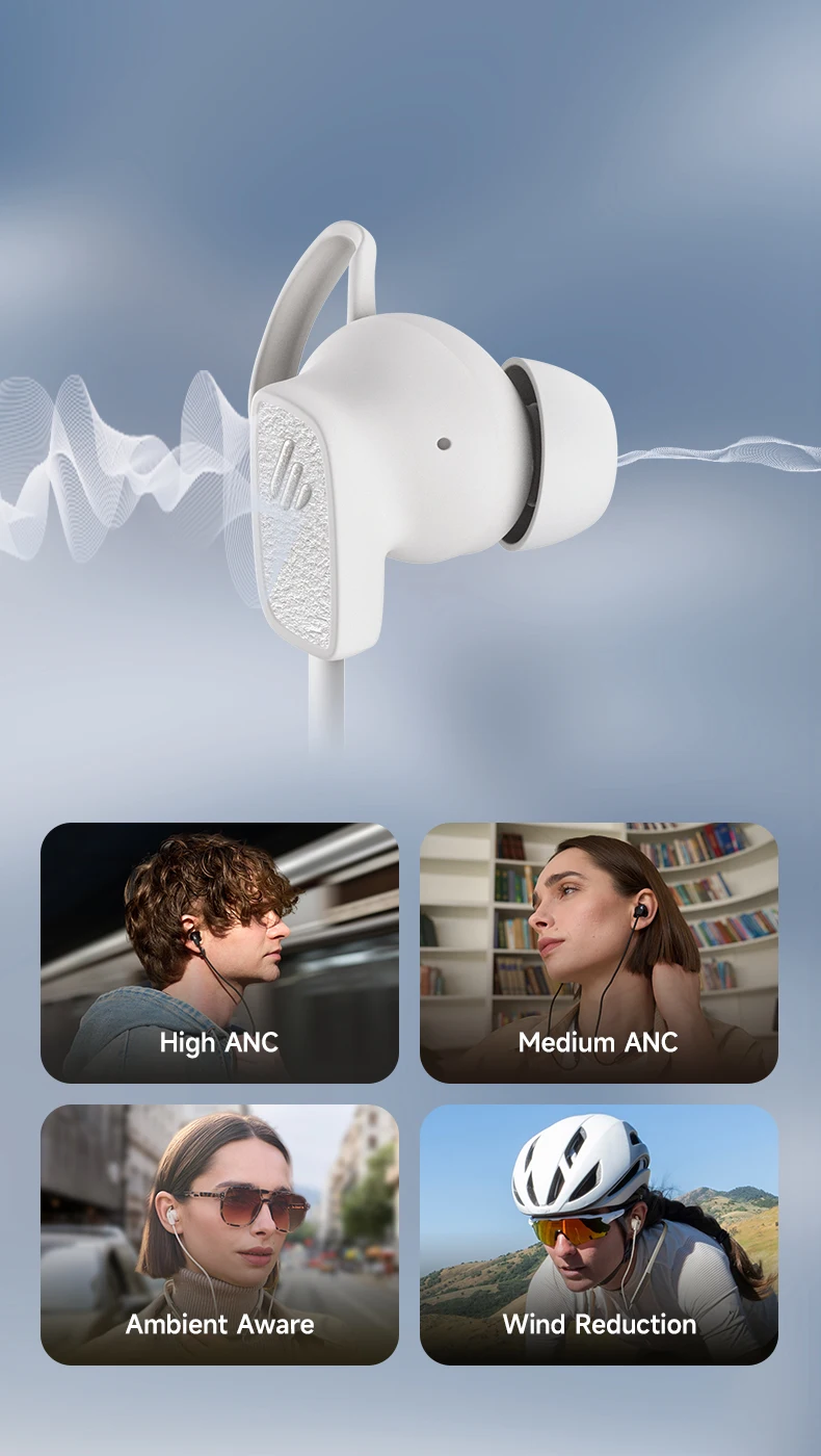 Edifier W280NB Pro Wireless Noise Cancelling Neckband Headphones Bluetooth V5.4 Hi-Res LDAC Sport Earphones IP55 Waterproof