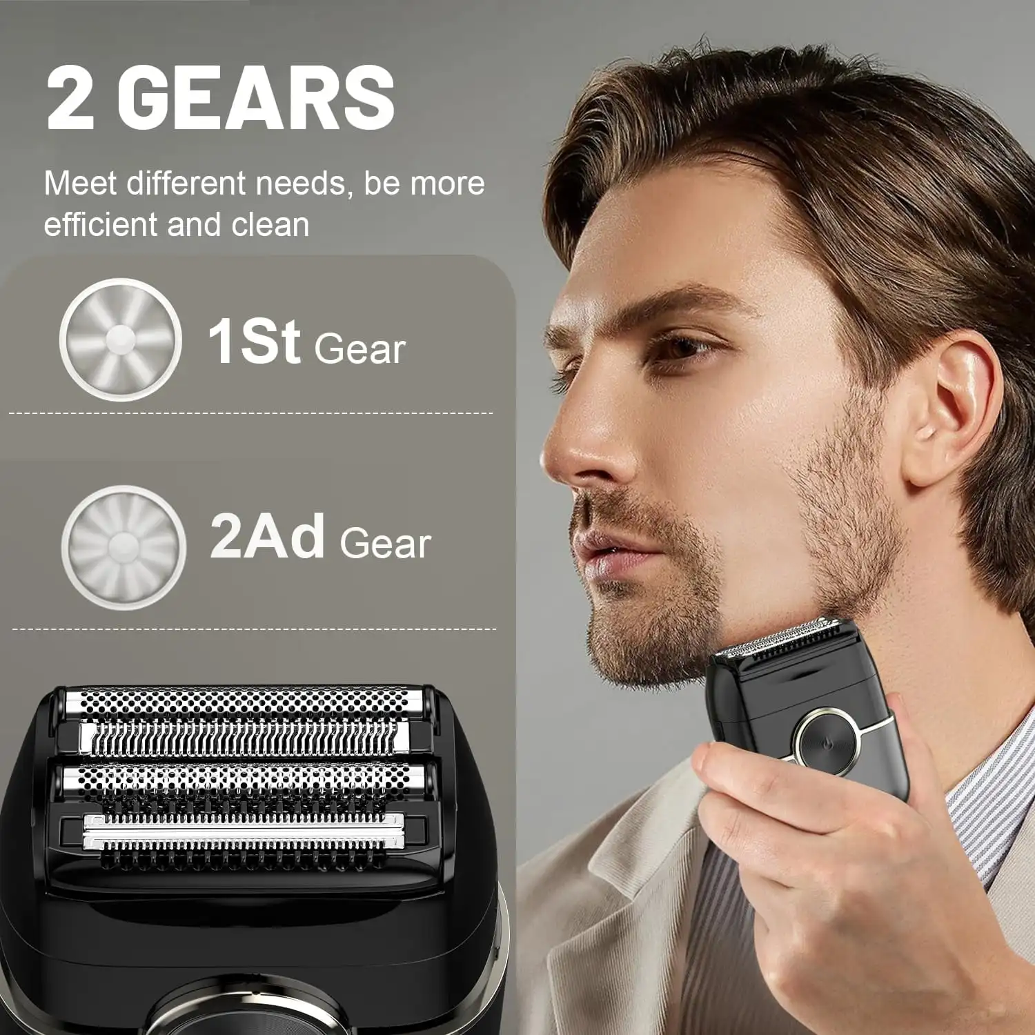 Sweker Electric Razor for Men 4 Blades Floating Head Foil Shaver Waterproof Wet Dry Beard Trimmer Portable Mini Electric Shaver