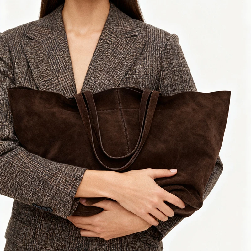 Autumn Winter All-match Bowling Shoulder For Women Horizontal Square Cowhide Vintage Tote Noble Handbag Large Capacity Shopper