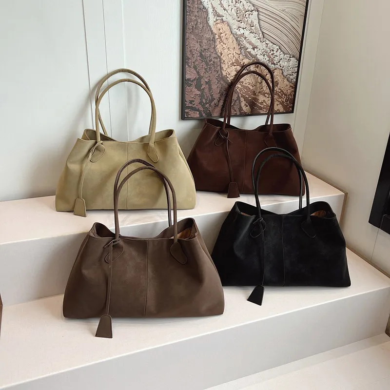 Autumn Winter All-match Bowling Shoulder For Women Horizontal Square Cowhide Vintage Tote Noble Handbag Large Capacity Shopper