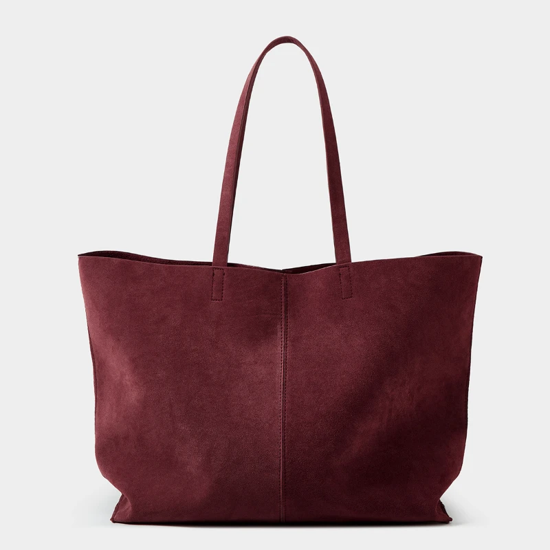 Autumn Winter All-match Bowling Shoulder For Women Horizontal Square Cowhide Vintage Tote Noble Handbag Large Capacity Shopper