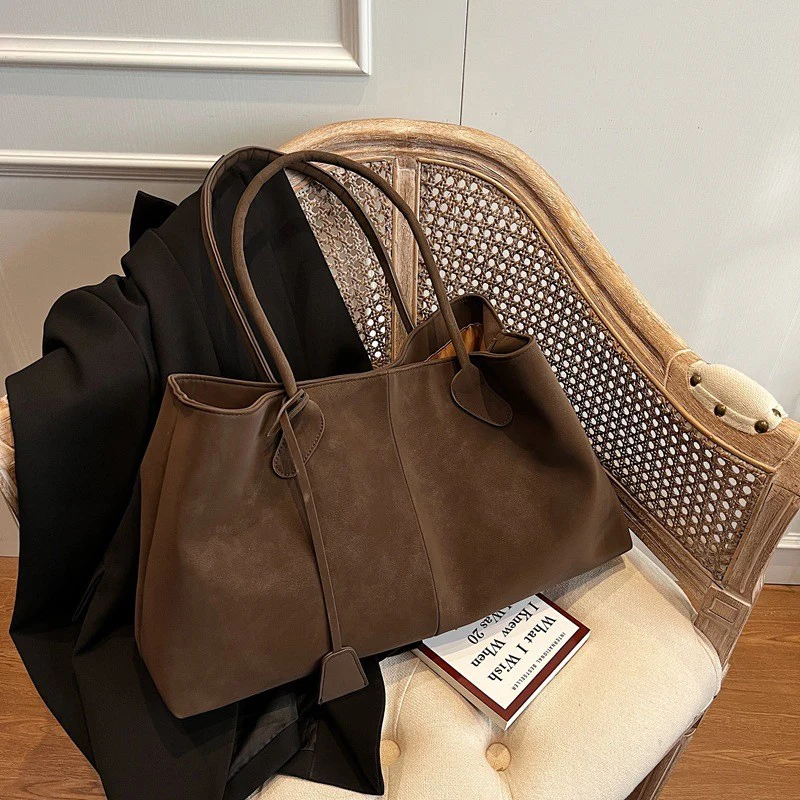 Autumn Winter All-match Bowling Shoulder For Women Horizontal Square Cowhide Vintage Tote Noble Handbag Large Capacity Shopper