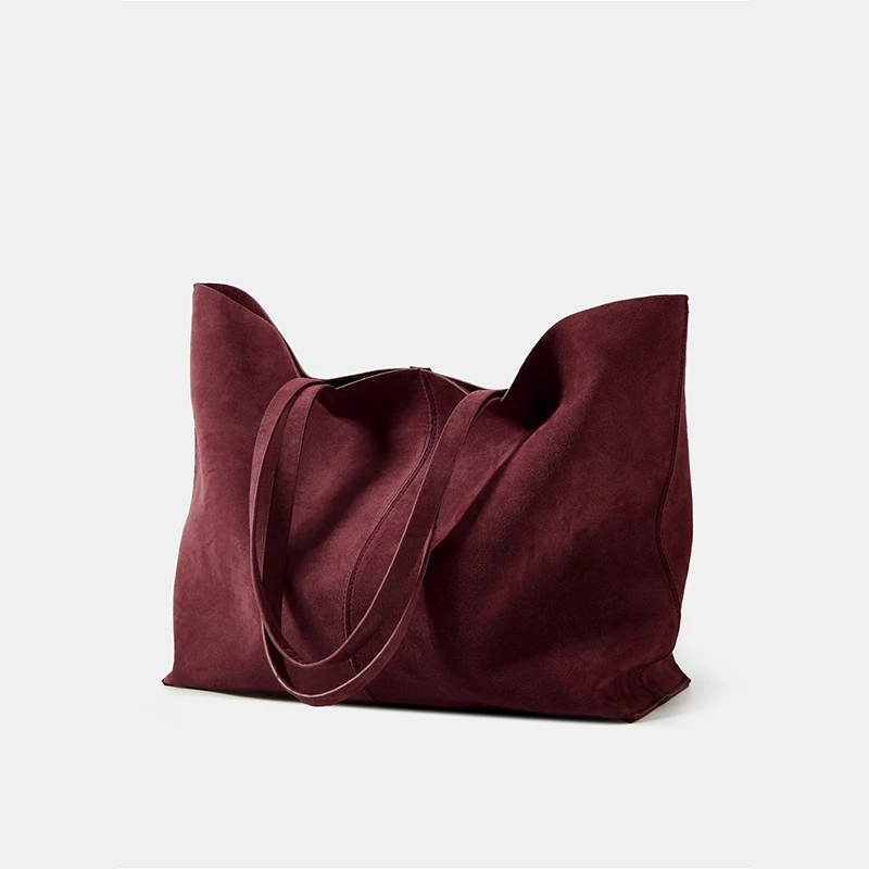 Autumn Winter All-match Bowling Shoulder For Women Horizontal Square Cowhide Vintage Tote Noble Handbag Large Capacity Shopper