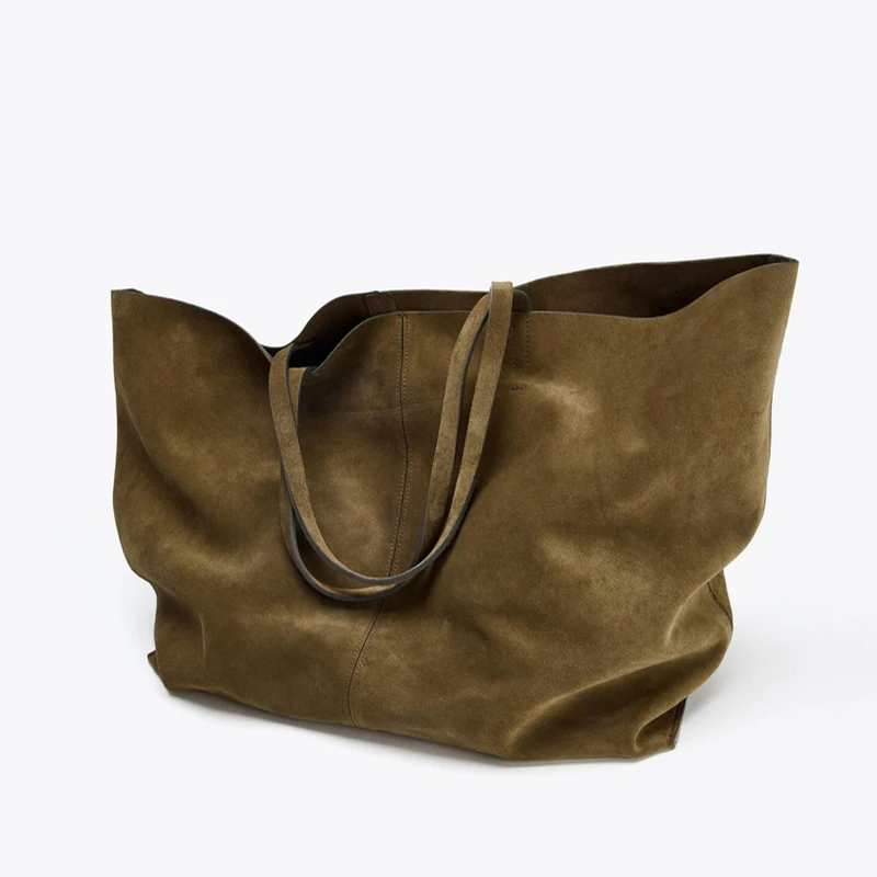 Autumn Winter All-match Bowling Shoulder For Women Horizontal Square Cowhide Vintage Tote Noble Handbag Large Capacity Shopper