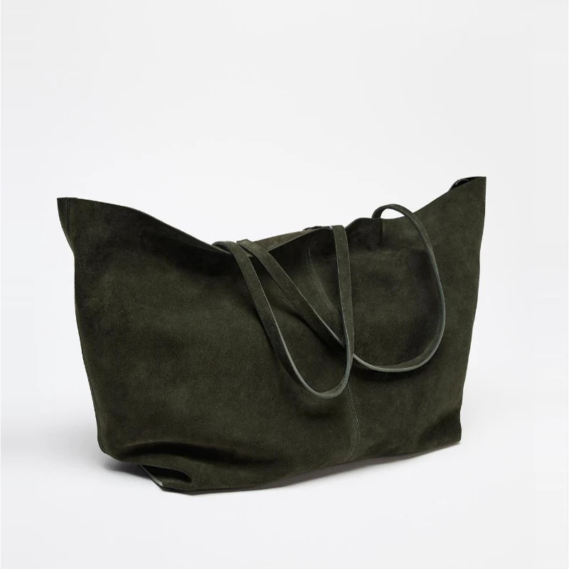 Autumn Winter All-match Bowling Shoulder For Women Horizontal Square Cowhide Vintage Tote Noble Handbag Large Capacity Shopper