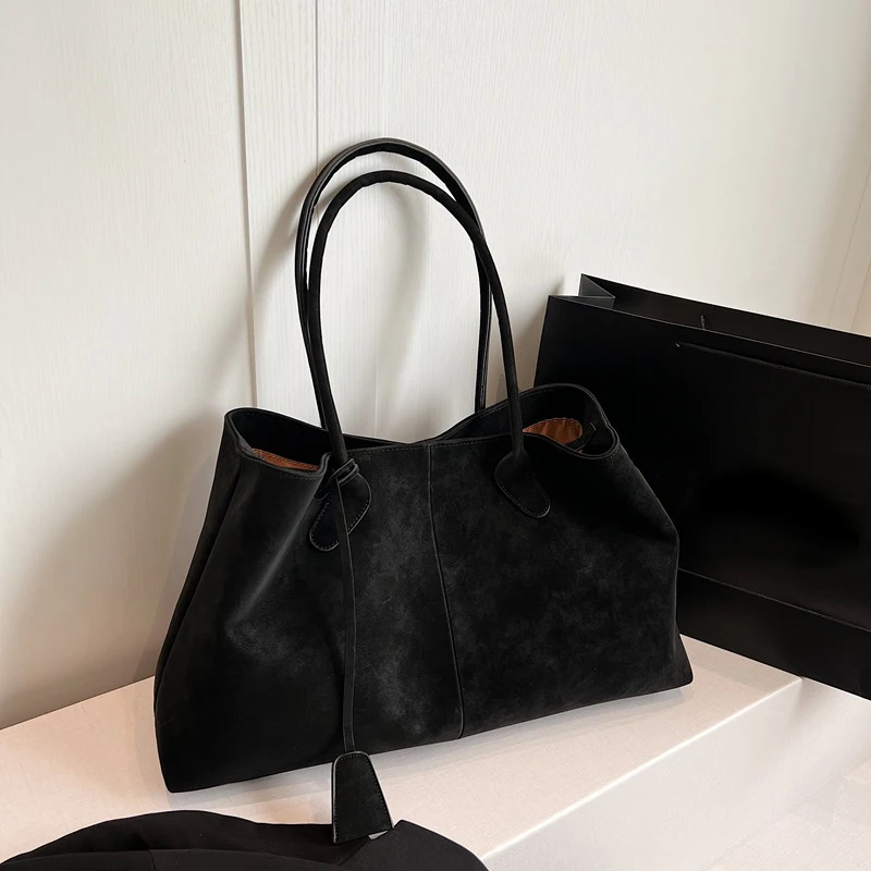 Autumn Winter All-match Bowling Shoulder For Women Horizontal Square Cowhide Vintage Tote Noble Handbag Large Capacity Shopper