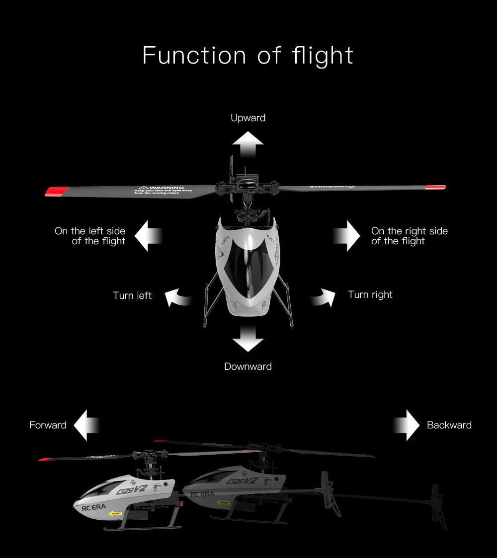 RC ERA C129V2 RTF RC Helicopter 2.4GHz 6-axis Gyroscope One Click 3D Flip Remote Control Aircraft Hobby Toys