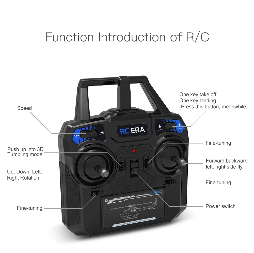 RC ERA C129V2 RTF RC Helicopter 2.4GHz 6-axis Gyroscope One Click 3D Flip Remote Control Aircraft Hobby Toys
