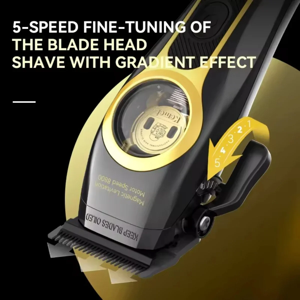 Kemei KM-2373Hair Clipper Magnetic Levitation Motor Hair Clipper Charging Base Men's Hair Clipper