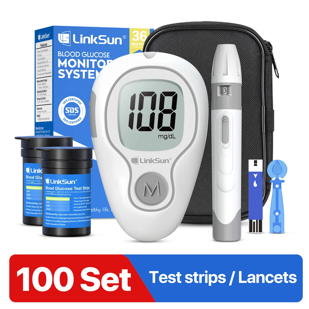 Blood Glucose Meter G-425-3 Diabetes Testing Kit Diabetes Machine Blood Sugar Meter Glucometer Test Strips Lancet 5S Get Results