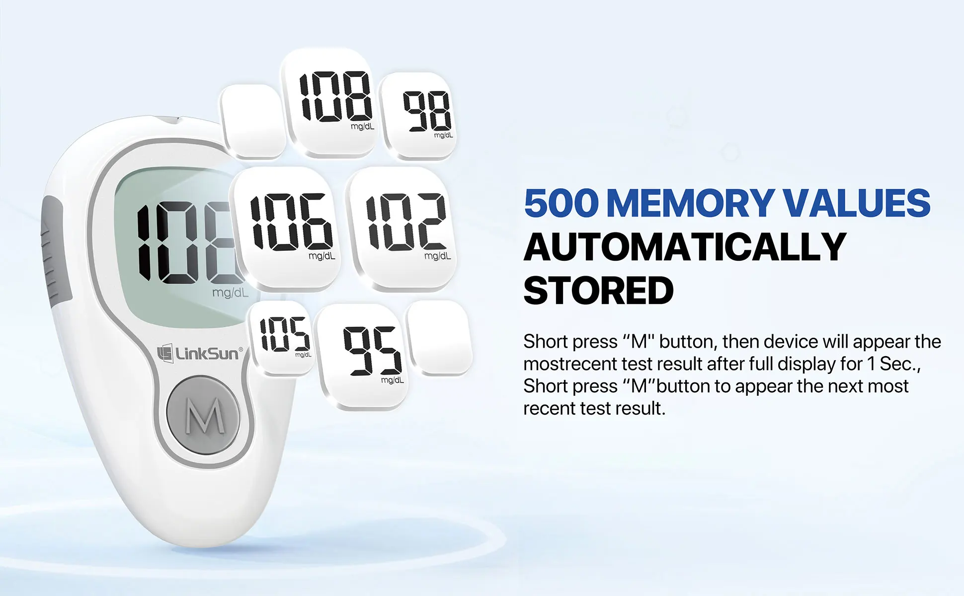 Blood Glucose Meter G-425-3 Diabetes Testing Kit Diabetes Machine Blood Sugar Meter Glucometer Test Strips Lancet 5S Get Results