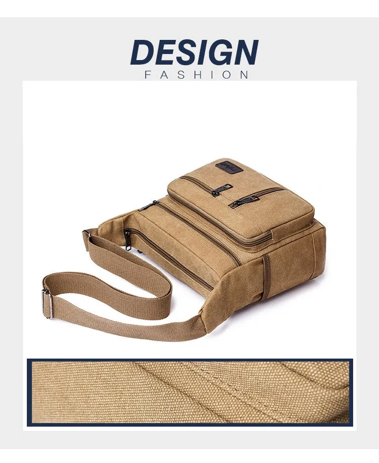Men Canvas Shoulder Bags Casual Tote Travel Men's Crossbody Bag Luxury Messenger Bags Fashion High Quality Handbag