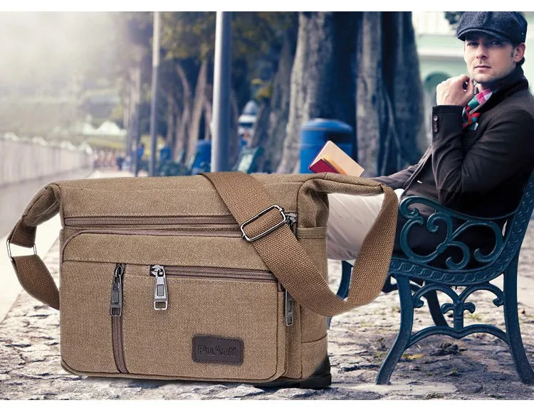 Men Canvas Shoulder Bags Casual Tote Travel Men's Crossbody Bag Luxury Messenger Bags Fashion High Quality Handbag