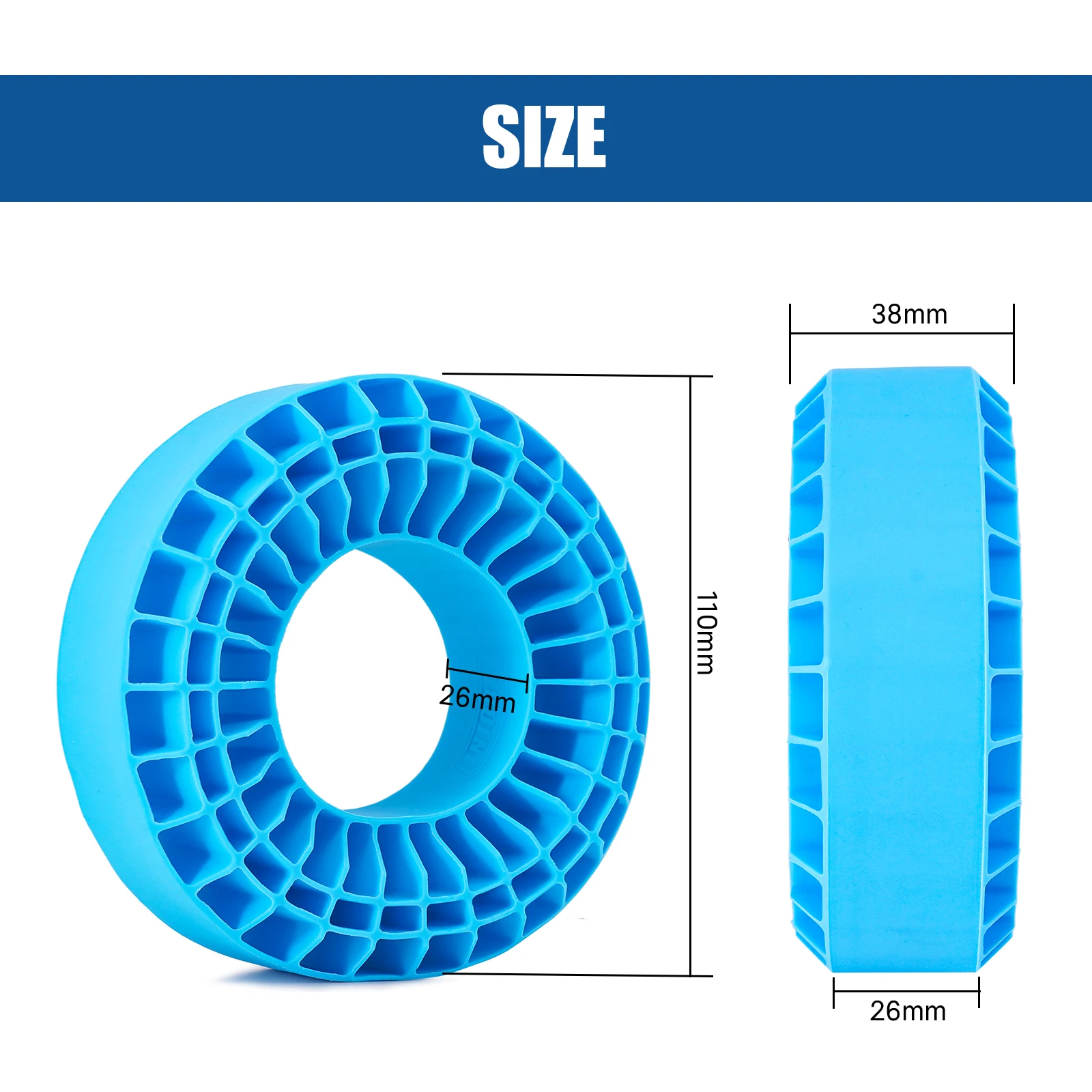 INJORA Silicone Rubber Insert Foam Fit 118-122mm (4.75" OD) 1.9" Wheel Tires for 1/10 RC Crawler