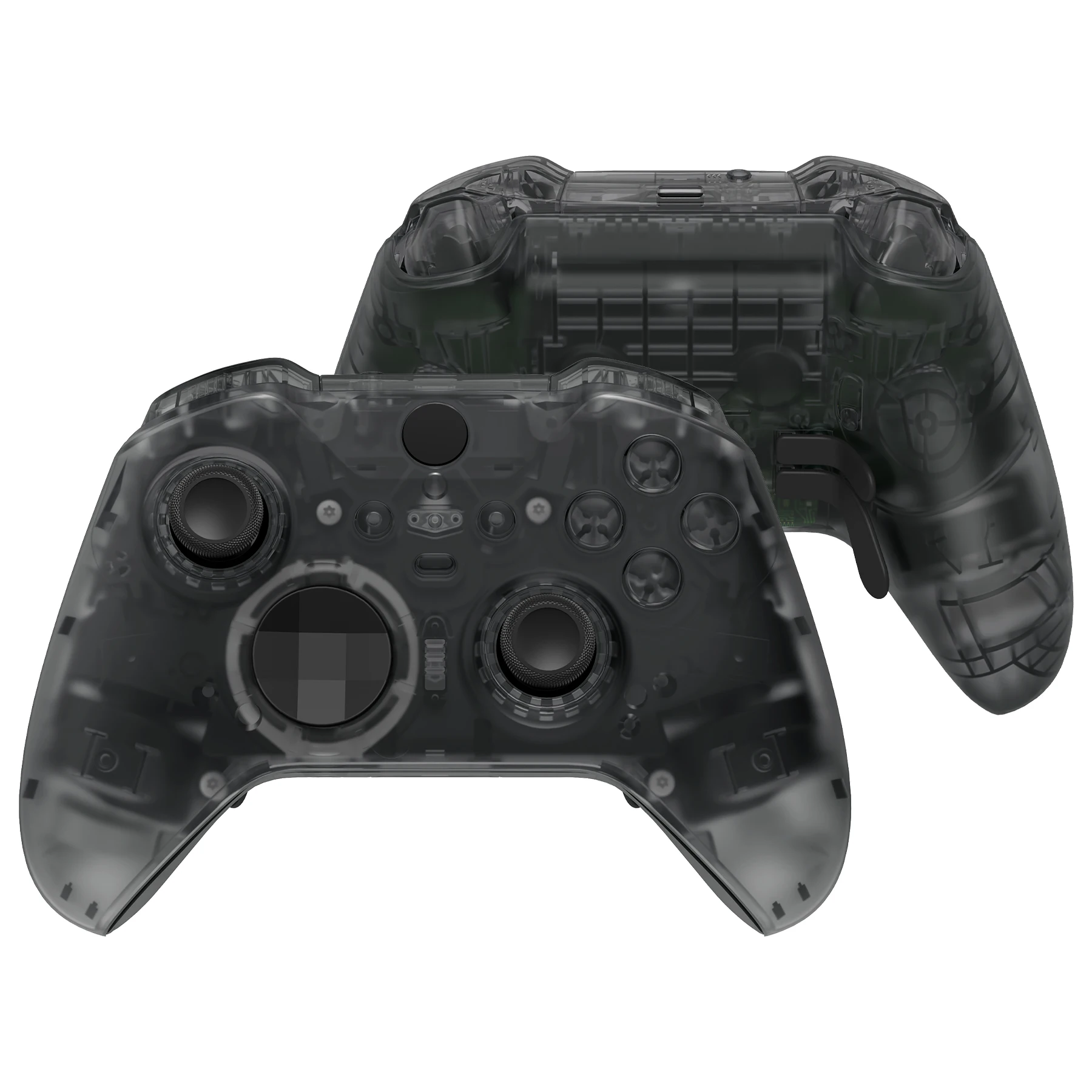 eXtremeRate Clear Full Set Shell w/Buttons Replacement Faceplate Back Plate for Xbox Elite Series 2 Core Controller - Model 1797