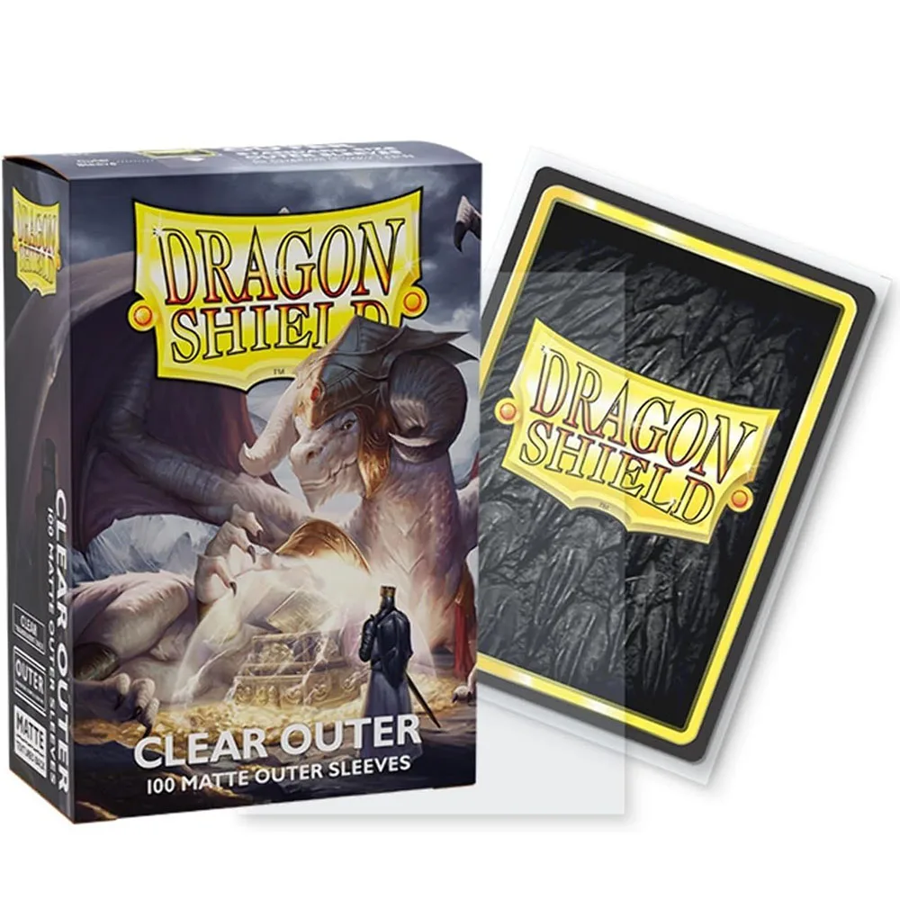 Clear Outer 100 Pcs Matte Dragon Shield: Outer Sleeves Are Smooth & Tough - Compatible with Magic PKM Cards Protector Cover