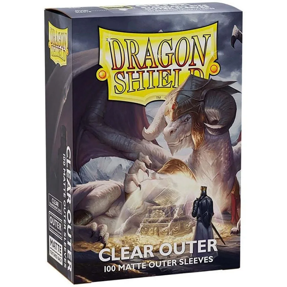 Clear Outer 100 Pcs Matte Dragon Shield: Outer Sleeves Are Smooth & Tough - Compatible with Magic PKM Cards Protector Cover
