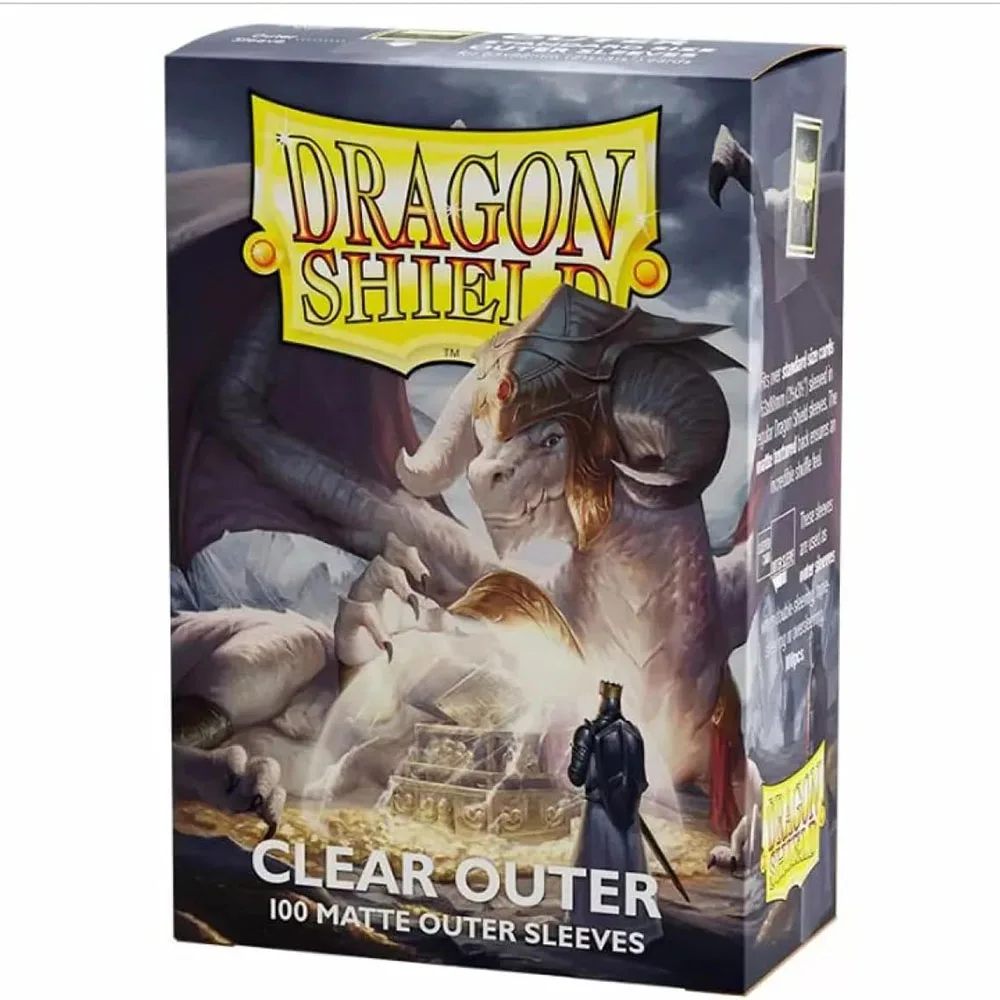 Clear Outer 100 Pcs Matte Dragon Shield: Outer Sleeves Are Smooth & Tough - Compatible with Magic PKM Cards Protector Cover