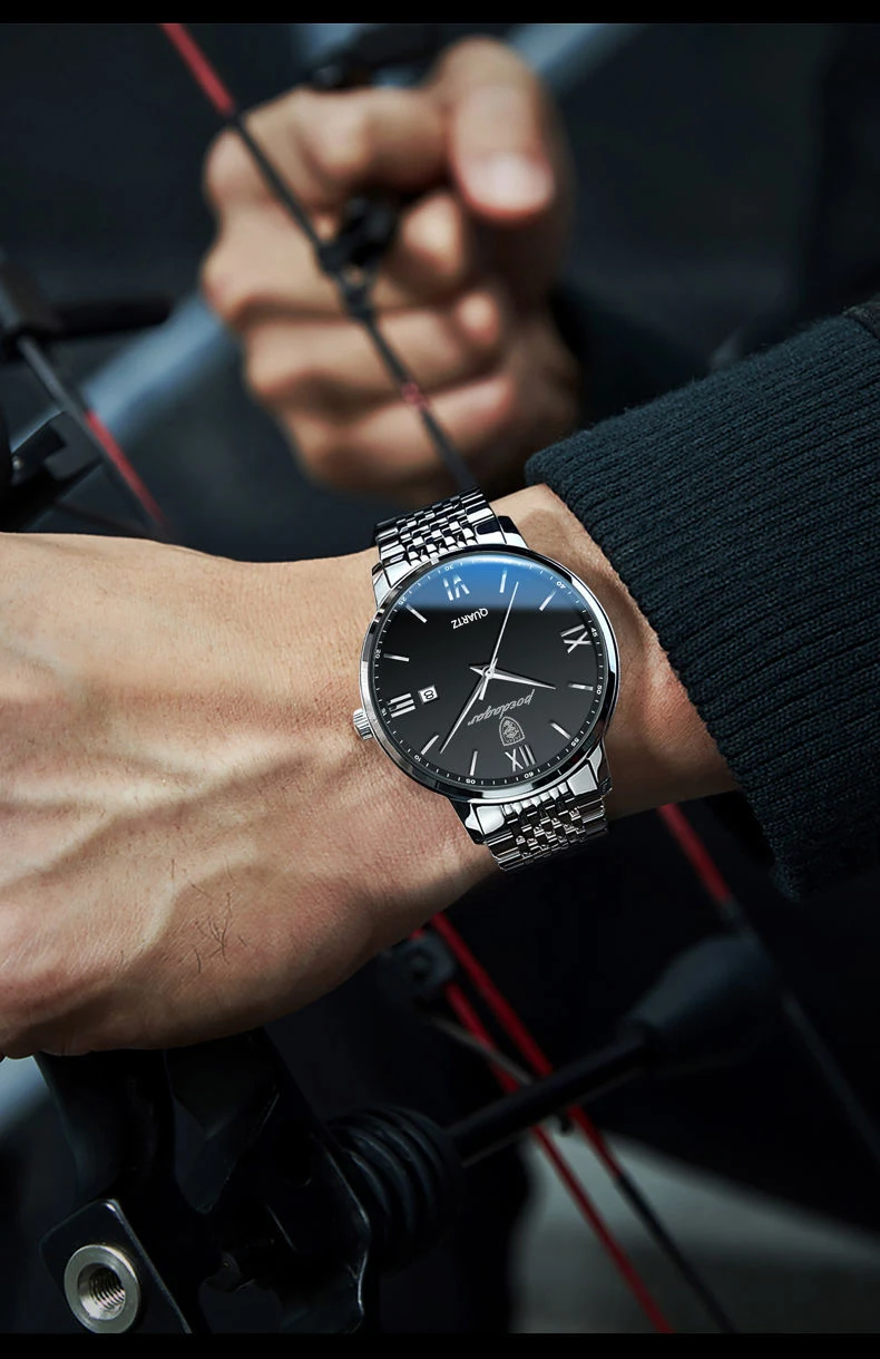 POEDAGAR Luxury Sports Men's Wristwatch Stainless Steel Waterproof Date Man Watch High Quality Casual Fashion Quartz Men Watches