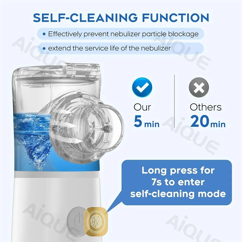 JUSTLANG Rechargeable Nebulizer Adjustable LED Display Medical Silent Ultrasonic Inhaler Mobile Steam Device Adult Child Medical