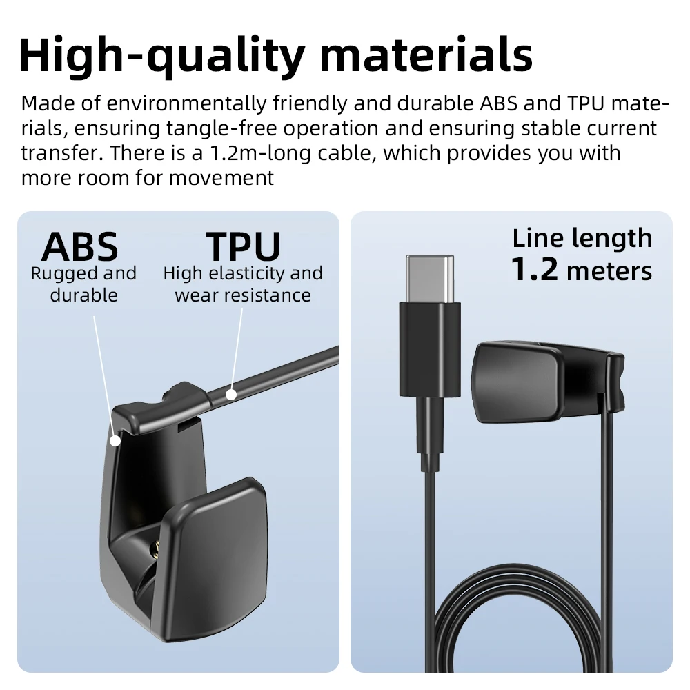 HIBLOKS Ray-Ban Meta Wayfarer Glasses Fast Charging Cable Charger For RW4006/RW4008/RW4012/RW4010/RW4014 Portable Safe Type C