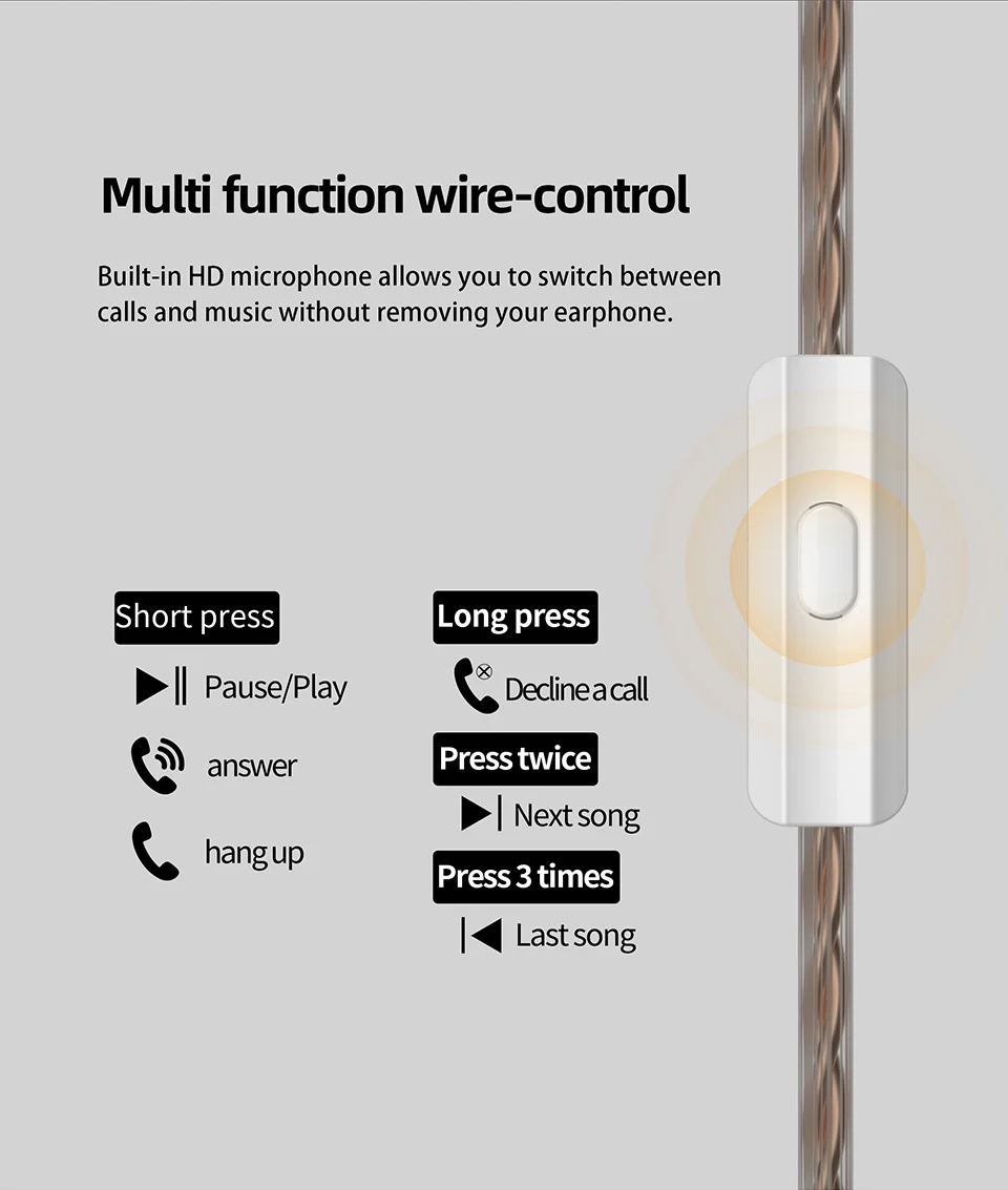 KZ DQS Metal Wired Earphones In Ear Monitor Earbuds Headset HiFi Sport Game Music Headphones With Microphone Detachable Cable