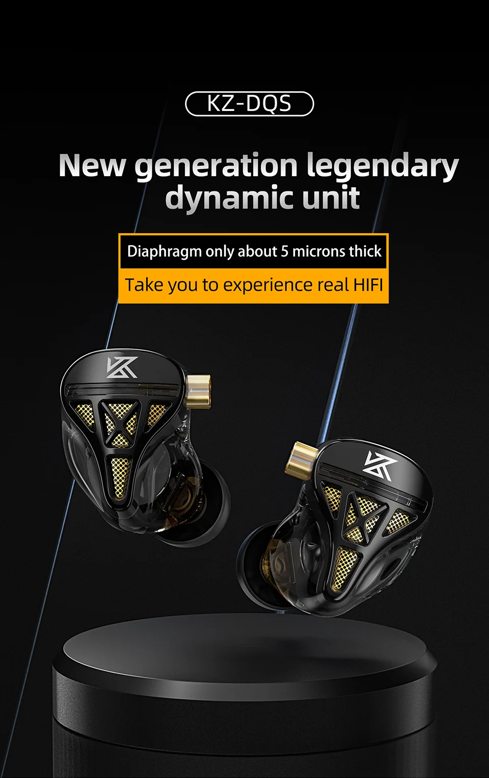 KZ DQS Metal Wired Earphones In Ear Monitor Earbuds Headset HiFi Sport Game Music Headphones With Microphone Detachable Cable