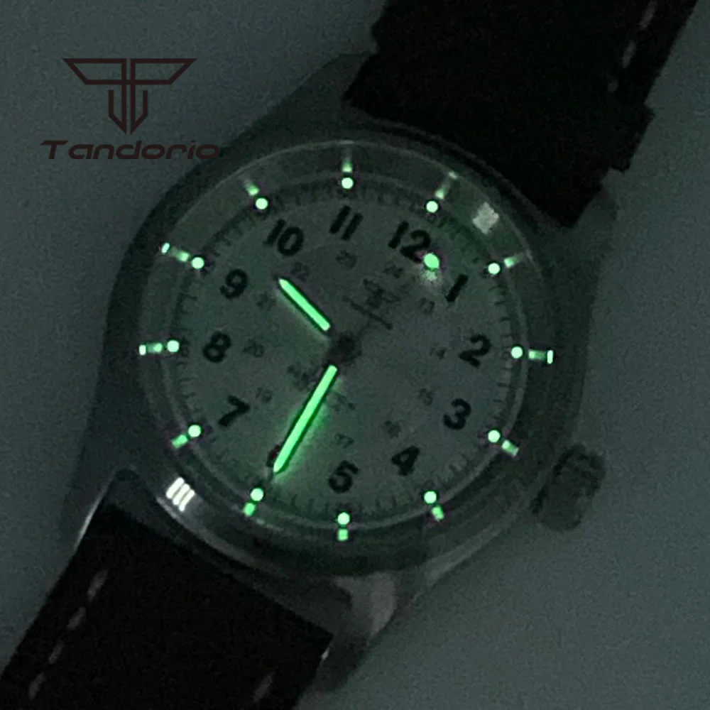 Tandorio 36mm Fashion 20BAR Automatic Dive Pilot Watch for Men Ladies NH35/PT5000/Miyota8215 Movt Sapphire Wristwatch Green Lume