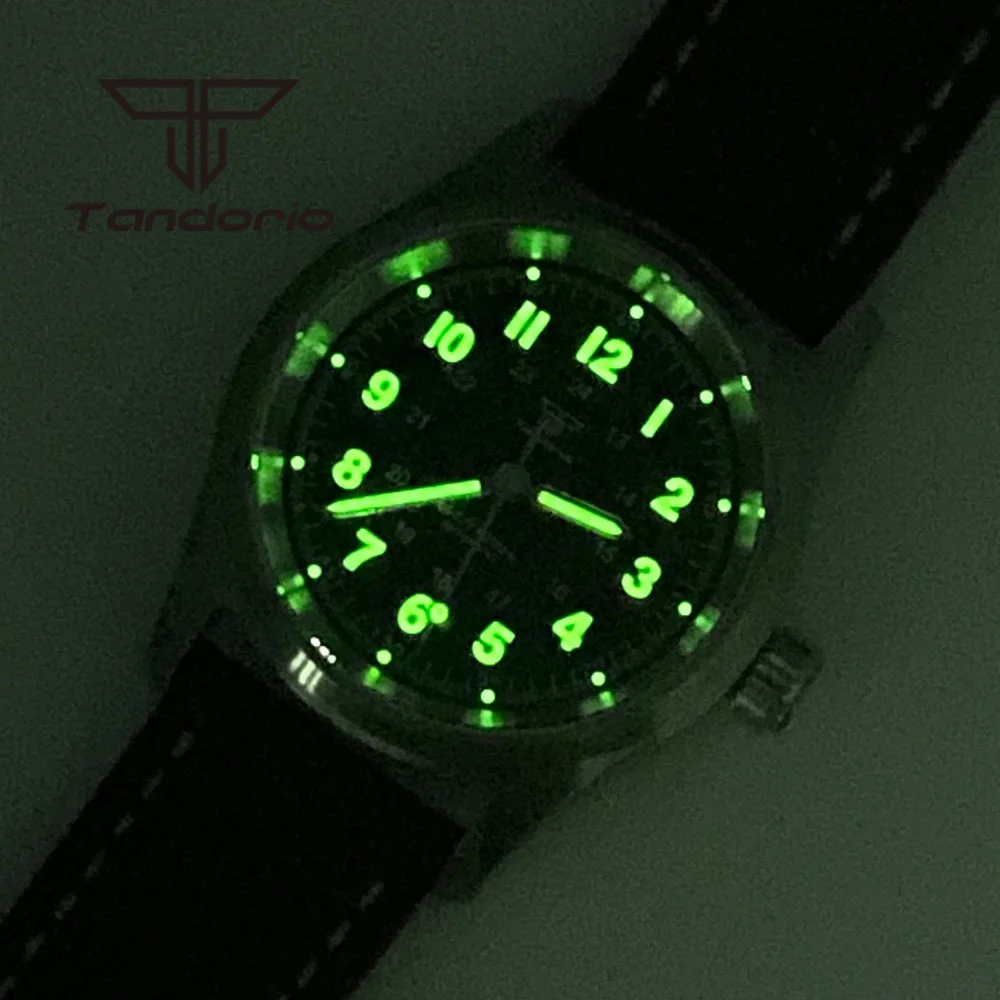 Tandorio 36mm Fashion 20BAR Automatic Dive Pilot Watch for Men Ladies NH35/PT5000/Miyota8215 Movt Sapphire Wristwatch Green Lume