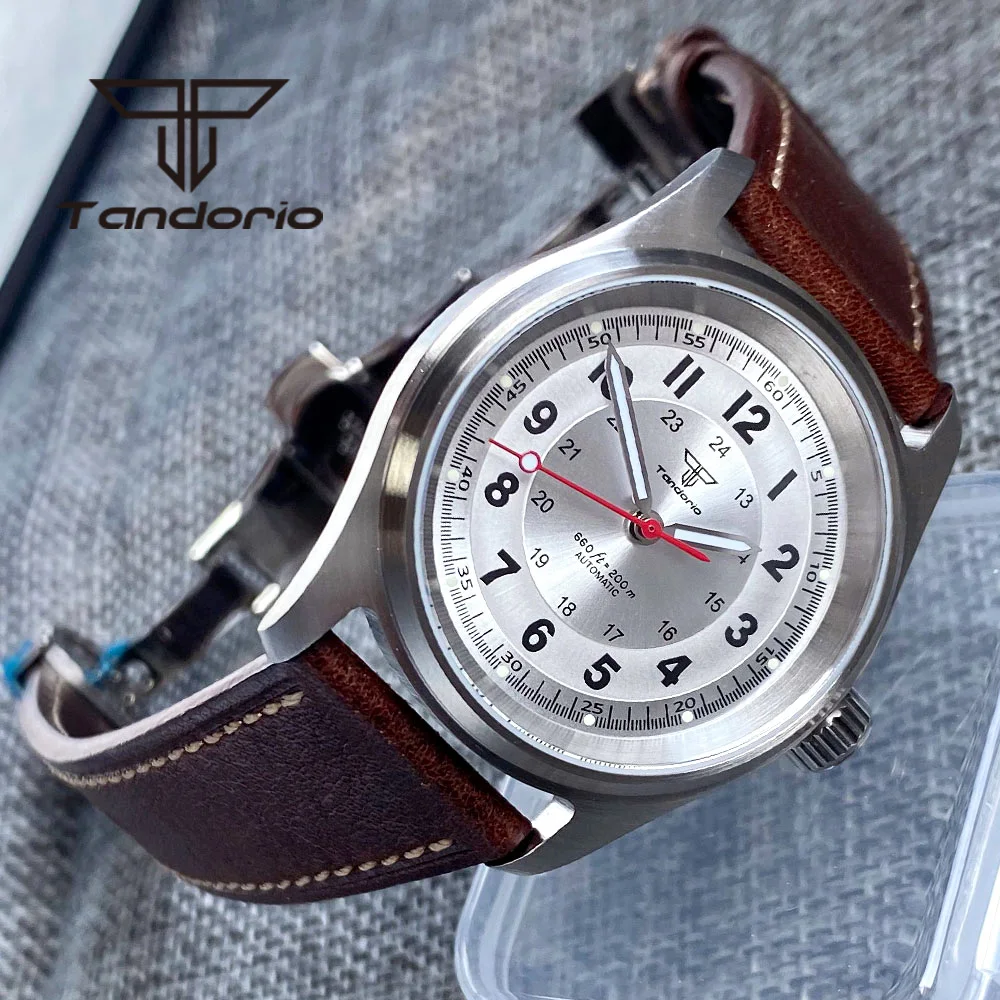 Tandorio 36mm Fashion 20BAR Automatic Dive Pilot Watch for Men Ladies NH35/PT5000/Miyota8215 Movt Sapphire Wristwatch Green Lume