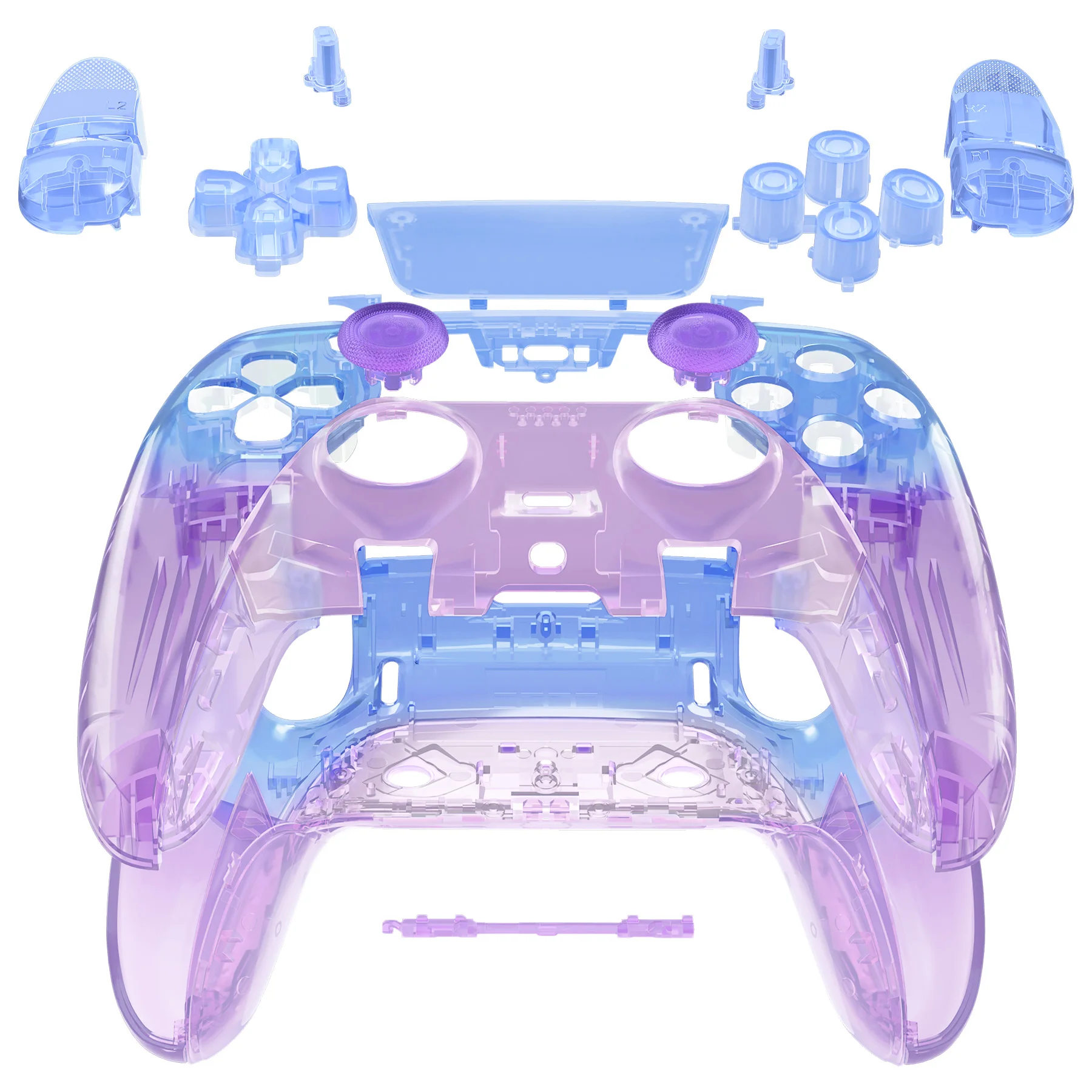 eXtremeRate Black Full Set Housing Shell with Buttons Touchpad Cover for ps5 Edge Controller