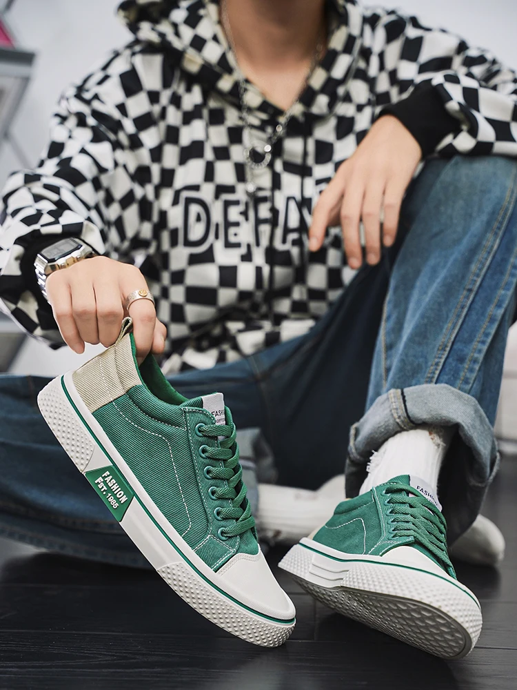 Men's Canvas Shoes Lightweight Breathable Street Style Skateboarding Spring Summer Fashion Casual Shoes for Teens