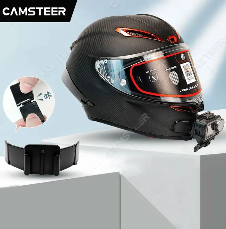 2026 Motorcycle Helmet Chin Mount for GoPro Hero 13 12 11 10 9 Insta360 X5 X4 Ace Pro 2 DJI 5Pro 4 AKASO Camera Accessories