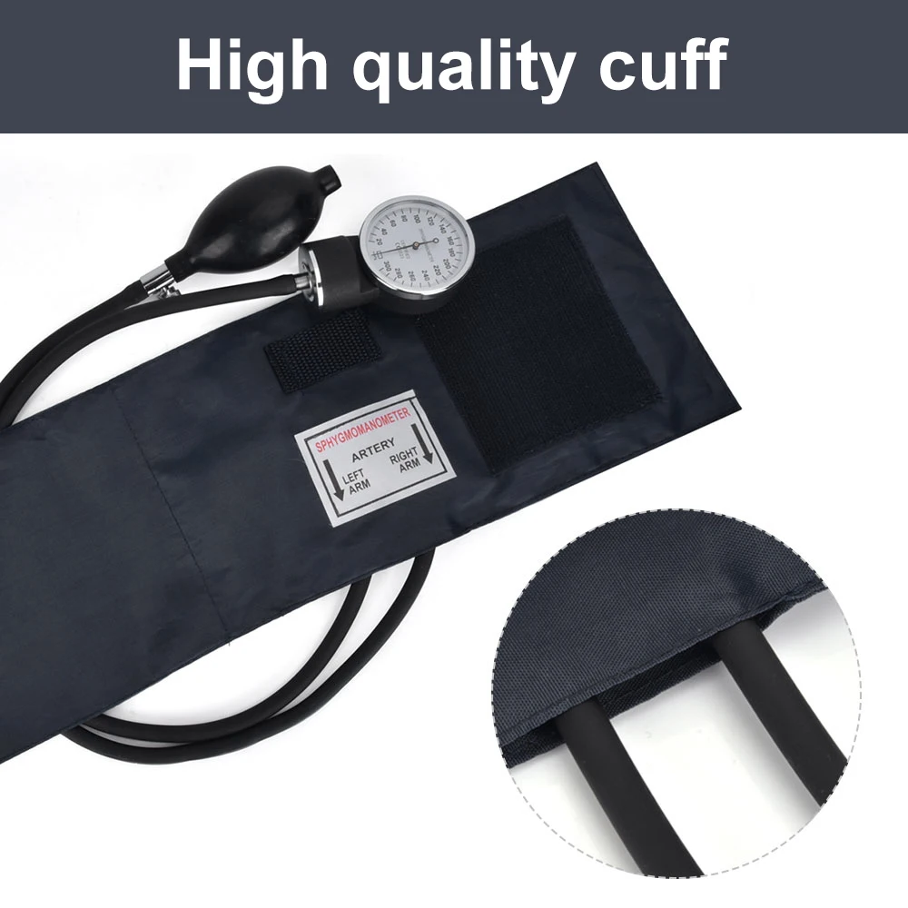JUSTLANG Manual Blood Pressure Monitor BP Upper Arm Sphygmomanometer Aneroid Baumanometer Stethoscope with Zipper Bag for Adult