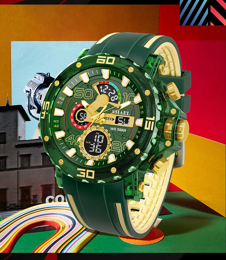 Military Watches Men Watch 2025 New 50M Waterproof Wristwatch Stopwatch Alarm LED Light Digital Watches 8136 Men's Sports Watch