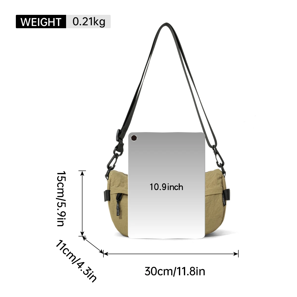 Japanese-Style Waterproof Lightweight Nylon Crossbody Small Bag, Casual Multi-Pocket Unisex Phone Bag, Trendy Small Square Bag for Hiking and Shopping