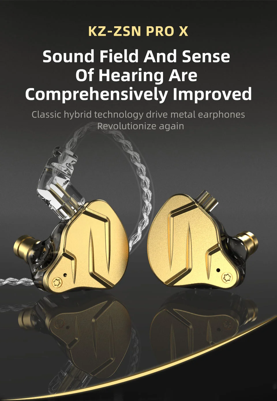KZ ZSN Pro X Metal Earphones 1BA+1DD Hybrid Technology HIFI Bass Earbuds In Ear Monitor Headphone Sport Noise Cancelling Headset