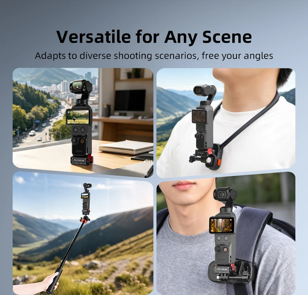 Flymile Quick-release Charging Base for DJI OSMO Pocket 4/ 3 Upright Multifunction Metal Mount Adapter Desktop Base
