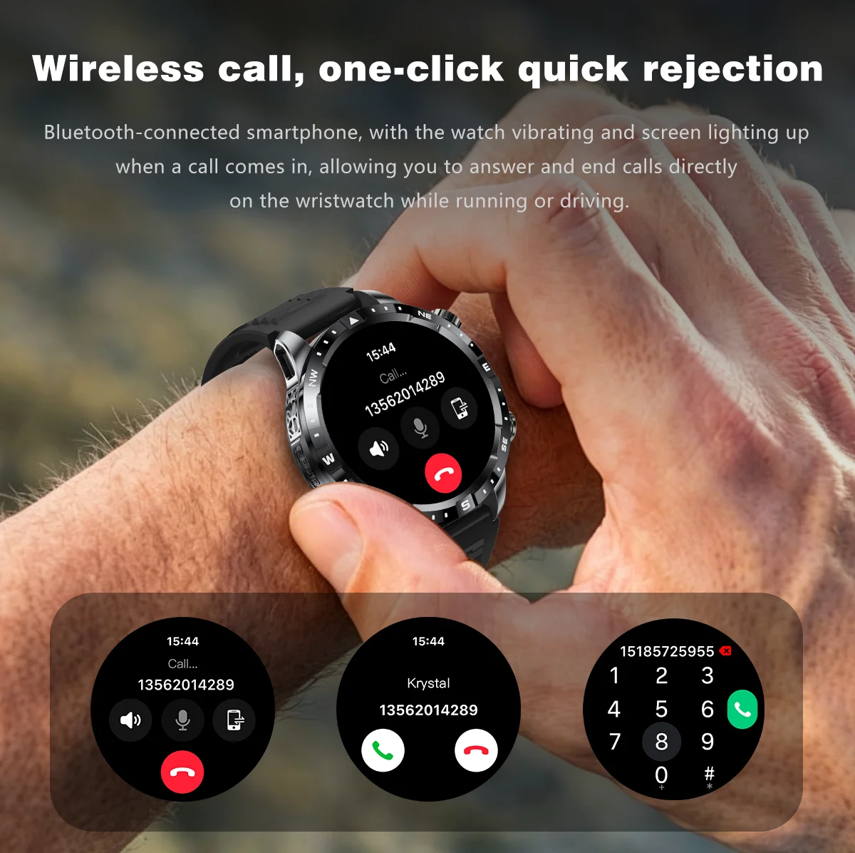2026 New Military Grade GPS Smart Watch Dual-Band 1.7 AMOLED 10ATM Waterproof 1000mAh Large Battery Compass Altimeter Barometer