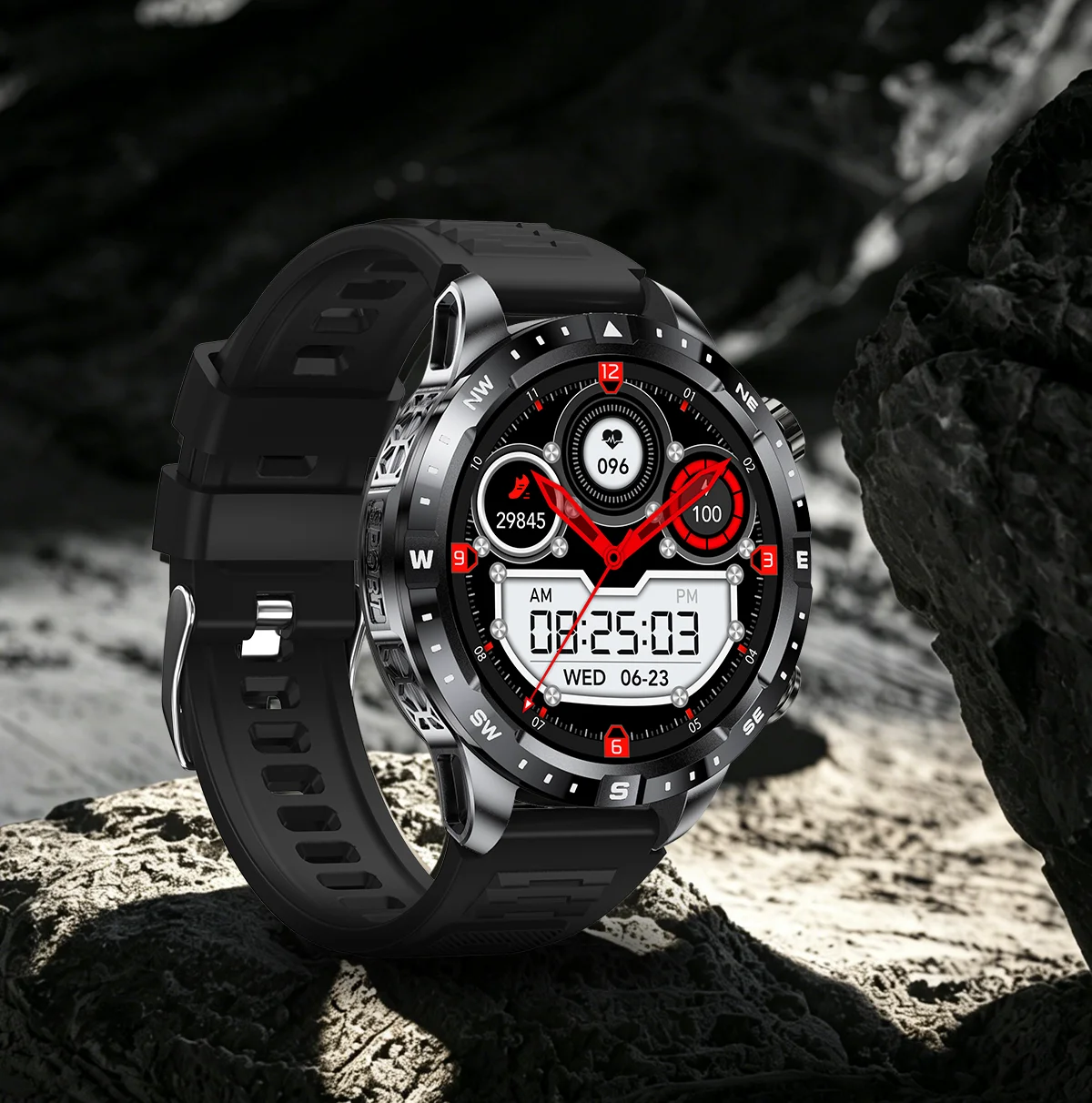 2026 New Military Grade GPS Smart Watch Dual-Band 1.7 AMOLED 10ATM Waterproof 1000mAh Large Battery Compass Altimeter Barometer