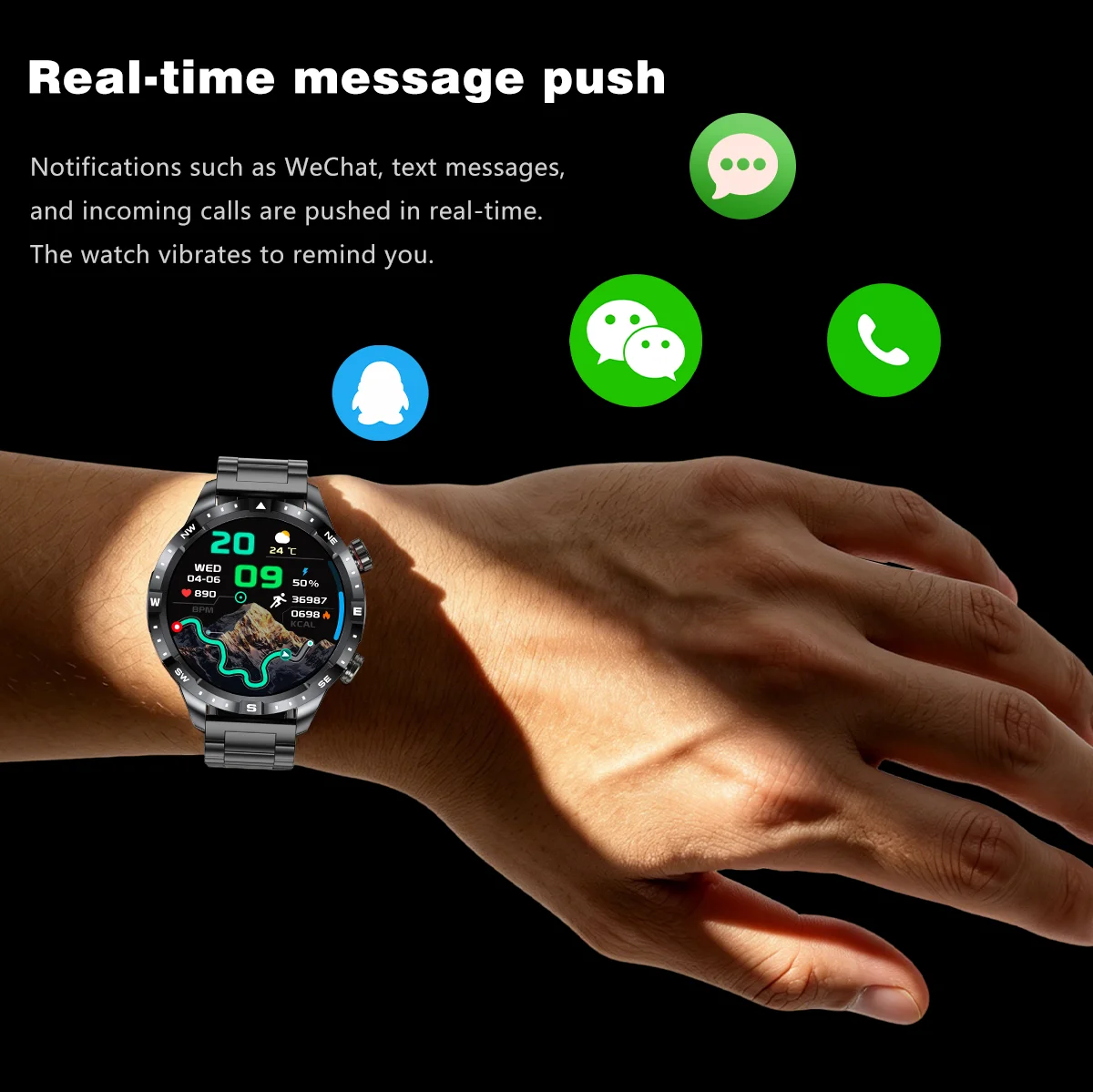 2026 New Military Grade GPS Smart Watch Dual-Band 1.7 AMOLED 10ATM Waterproof 1000mAh Large Battery Compass Altimeter Barometer