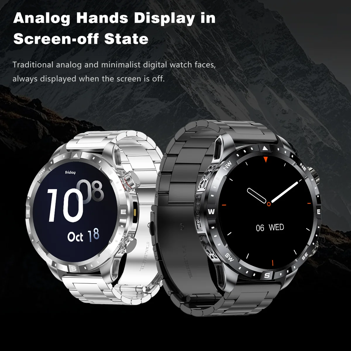2026 New Military Grade GPS Smart Watch Dual-Band 1.7 AMOLED 10ATM Waterproof 1000mAh Large Battery Compass Altimeter Barometer