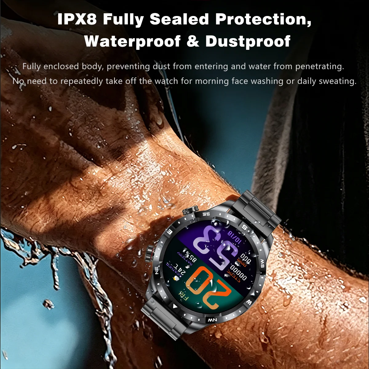 2026 New Military Grade GPS Smart Watch Dual-Band 1.7 AMOLED 10ATM Waterproof 1000mAh Large Battery Compass Altimeter Barometer