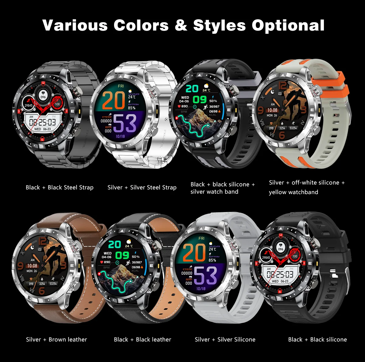 2026 New Military Grade GPS Smart Watch Dual-Band 1.7 AMOLED 10ATM Waterproof 1000mAh Large Battery Compass Altimeter Barometer
