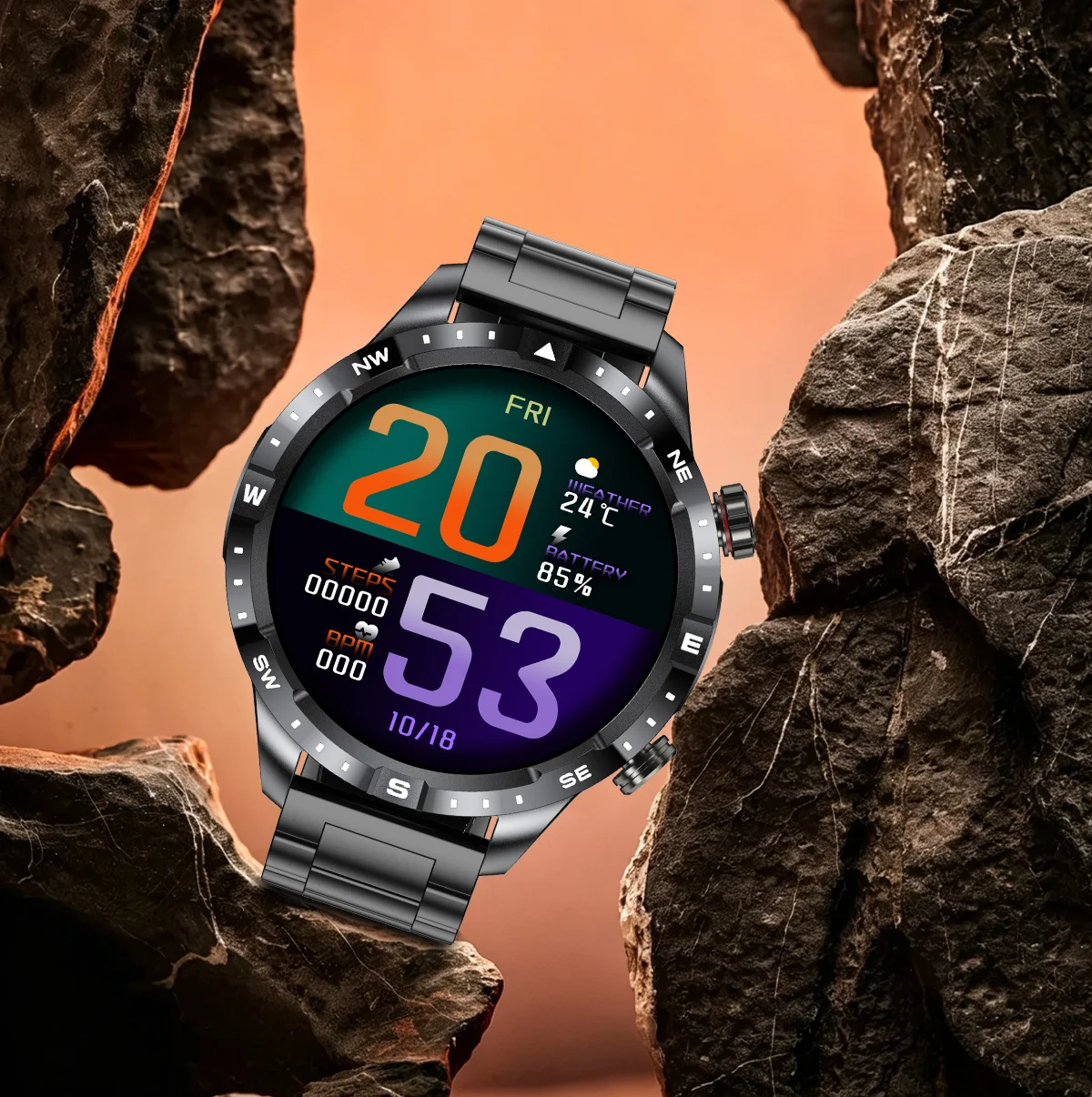 2026 New Military Grade GPS Smart Watch Dual-Band 1.7 AMOLED 10ATM Waterproof 1000mAh Large Battery Compass Altimeter Barometer