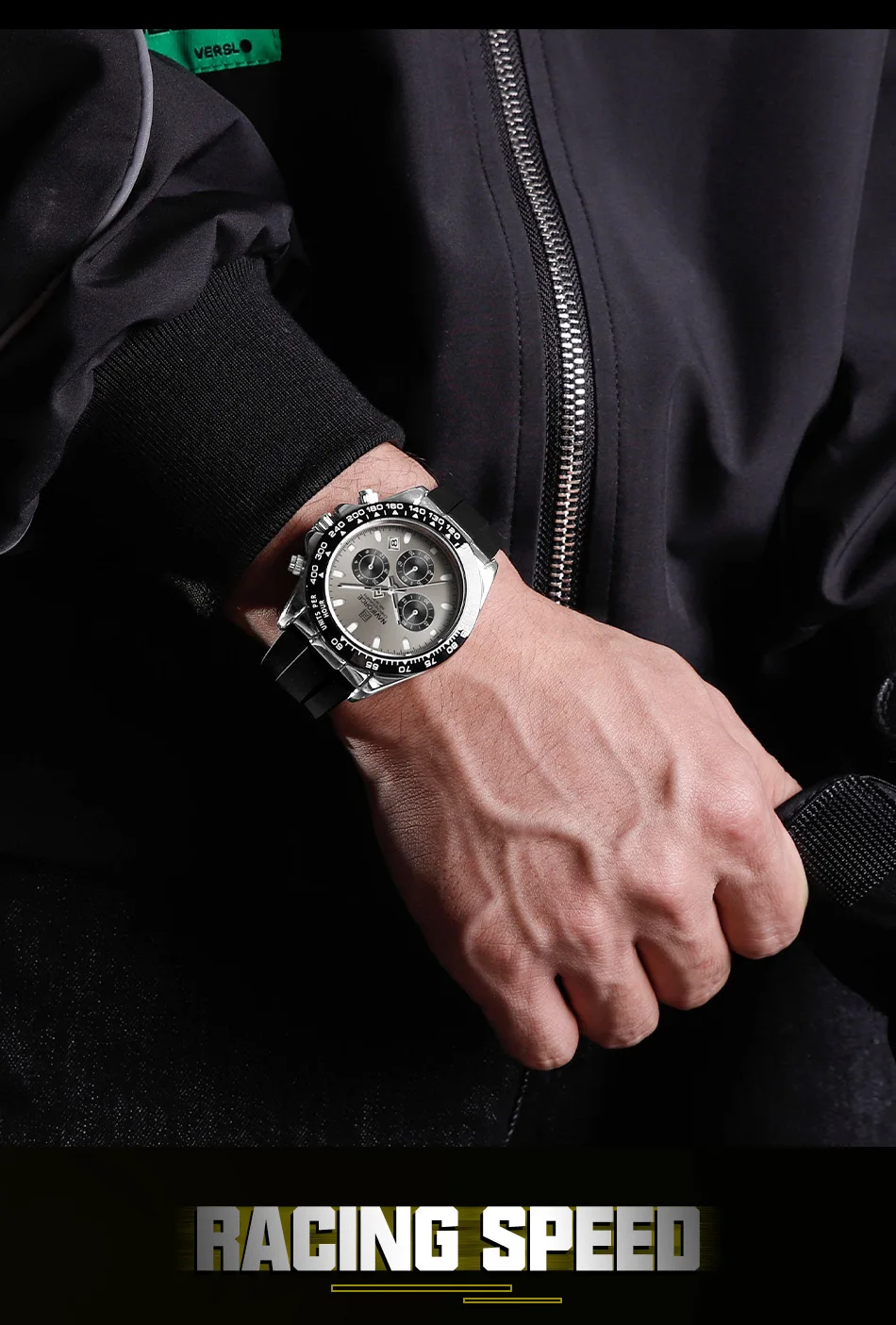 NAVIFORCE Casual Men's Watch Waterproof Sports Quartz Clock Silicone Strap Chronograph Luminous Wristwatches Relogio Masculino