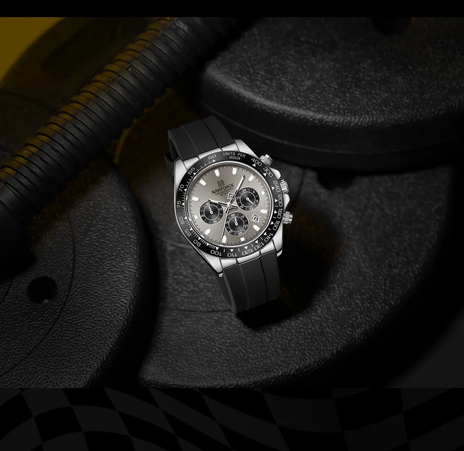 NAVIFORCE Casual Men's Watch Waterproof Sports Quartz Clock Silicone Strap Chronograph Luminous Wristwatches Relogio Masculino